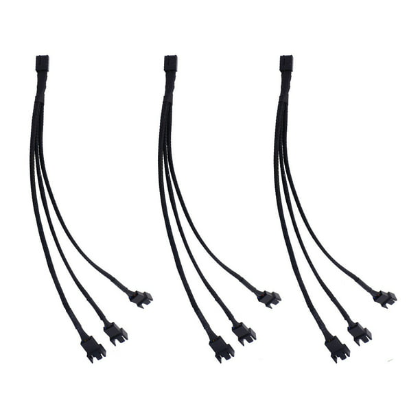 Cable Length: 27CM, Color: 1PCS Occus 1 to 2/3/4 Ways Splitter Black Sleeved 27cm Extension Cable Connector 4Pin PWM Extension Cables 4 Pin Pwm Fan Cable 